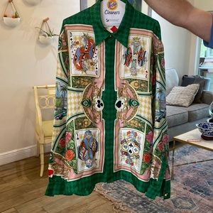 Men’s Designer Casablanca Tennis Club Silk Shirt XL